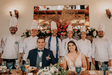 Novios y equipo de Catering